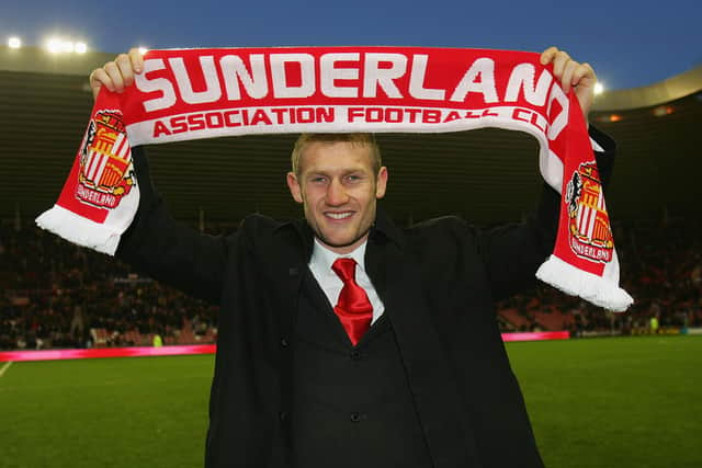 Olympic bronze medallist Tony Jeffries pictured after signing his professional boxing contract during the Premier League match between Sunderland and Bolton Wanderers at the Stadium of Light in 2008.