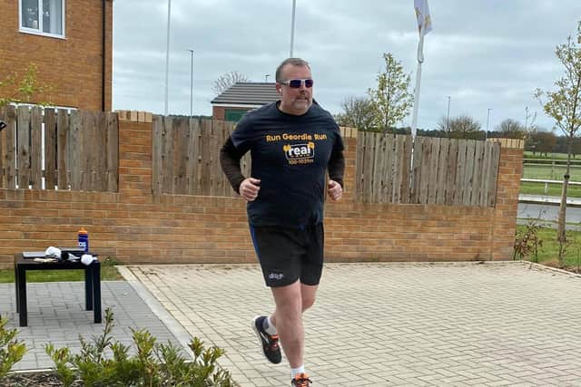 Mark Allison, aka Run Geordie Run, has done a Stay at Home Duathlon for the the hospice