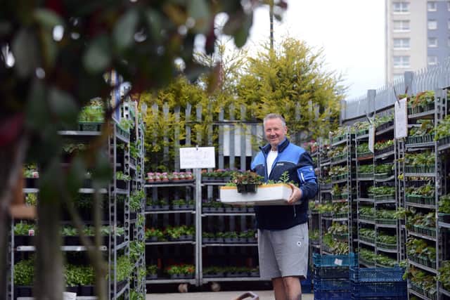 Loyal customer Steve Roberts was delighted to be able to visit Thoburn's Plants, Trees & Shrubs in Wear Street once again. Picture by Stu Norton.