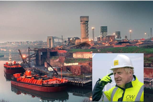 Boris Johnson has been slammed for his comments about pit closures, background the former Wearmouth colliery in Sunderland.
