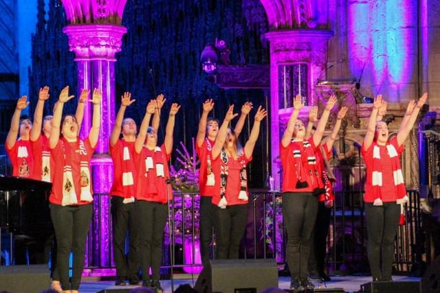 A choir performs at the Carols of Light