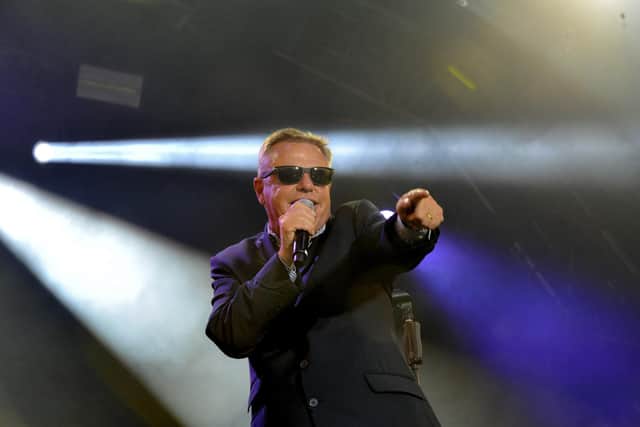 Madness frontman Suggs on stage in Alnwick in 2018. Picture by Jane Coltman