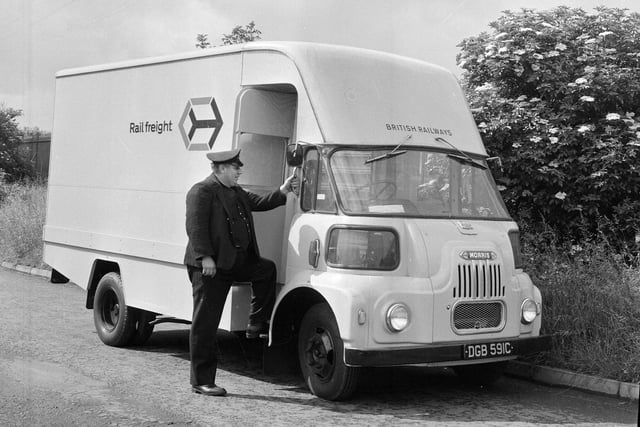 Driver P. Jones with one of the new fleet of vans for the Waverley Market parcel service introduced in July 1965.