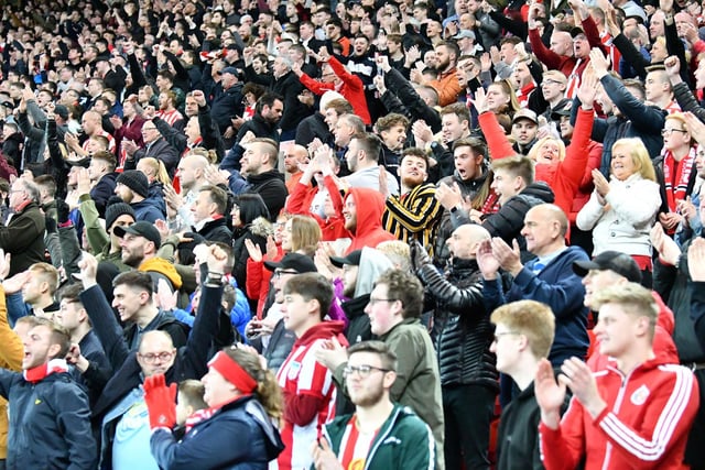A semi-final win against Portsmouth at the Stadium of Light in 2019.  Look at the fans as they enjoyed the occasion.