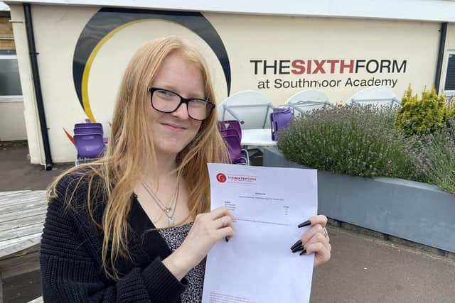 Keely Lee, 18, has overcome mental health issues to attain straight A* grades in her A-levels. 

Picture by FRANK REID