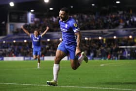 Troy Deeney of Birmingham City celebrates after scoring their side's second goal during the Championship against Swansea City at St Andrew's.