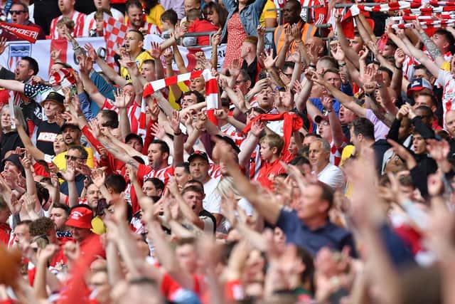 Sunderland fans make themselves heard at Wembley.