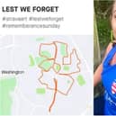 Laura Kerry ran a route in the shape of a Poppy for Remembrance Day