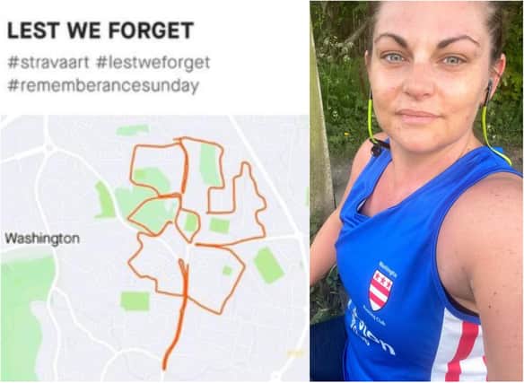 Laura Kerry ran a route in the shape of a Poppy for Remembrance Day