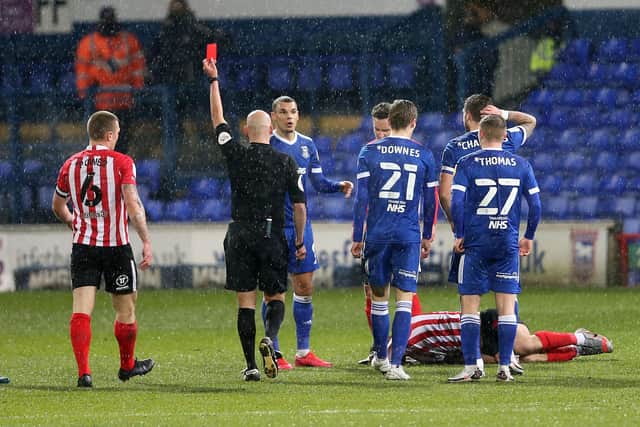 Ipswich boss Paul Lambert slams ‘horrendous’ Kayden Jackson red card - as the striker offers an apology  (Picture: Ian Horrocks)