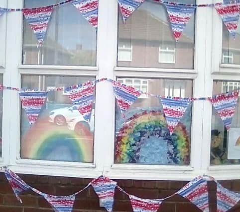 VE Day bunting.