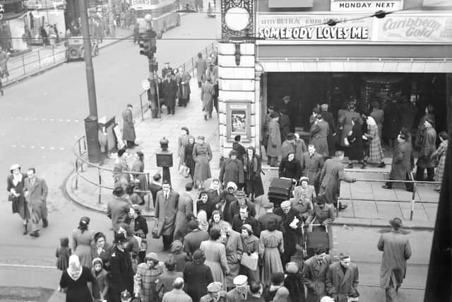 Crowds outside the cinema in 1953.