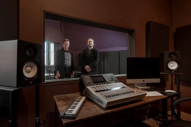 Dan Donnelly and Barry Hyde from the Northern Academy of Music Education at the new Birdland Studios.

Picture: DAVID WOOD