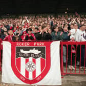 The crowd Sunderland take on Everton in the last league match at Roker Park.