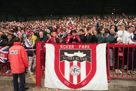 The crowd Sunderland take on Everton in the last league match at Roker Park.