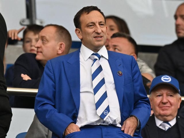 Owner = Tony Bloom — rumoured net worth = £765million