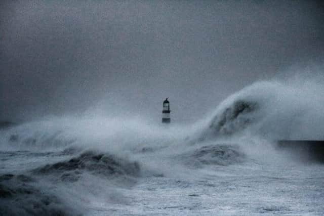 Wild waves batter the pier at Seaham Harbour. Picture: Ian Maggiore