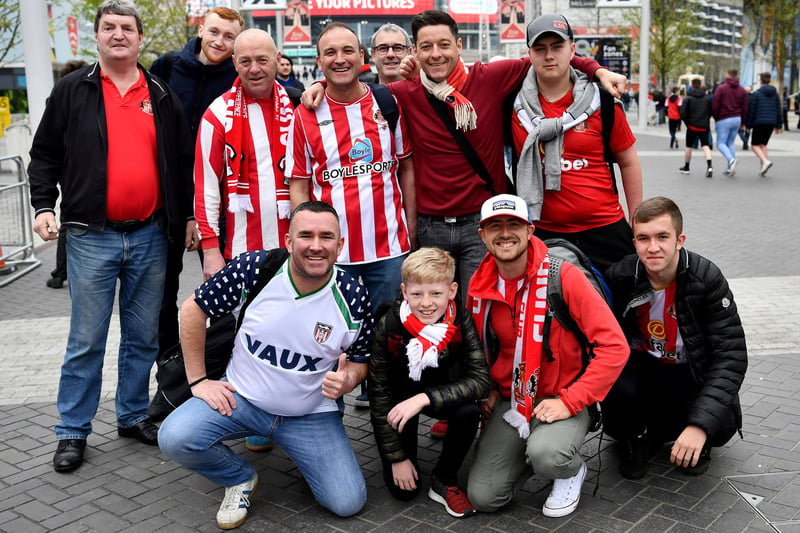 Wembley way was a sea of colour, as the red and white shirts of Sunderland intertwined with the blue of Portsmouth