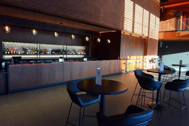 The foyer bar at the new Fire Station Auditorium