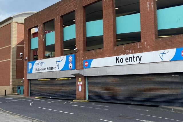The multi-storey car park at Sunderland's Bridges shopping centre closed.