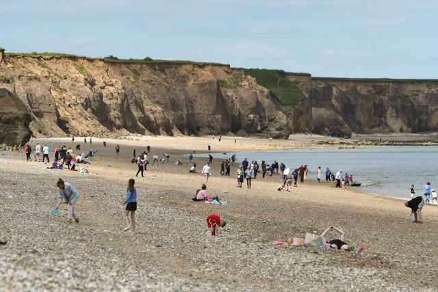 Enjoying the sun at Seaham Beach in 2021. Reader Andrea Race nominated it as her happy place.