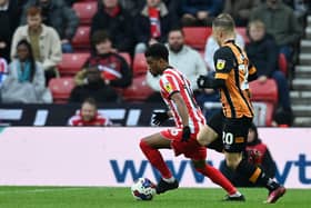 Amad Diallo playing for Sunderland against Hull City.  Picture by FRANK REID