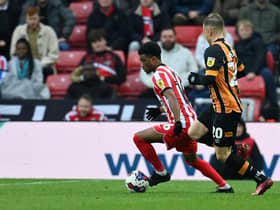 Amad Diallo playing for Sunderland against Hull City.  Picture by FRANK REID