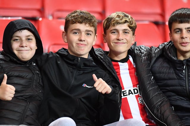 Sunderland fans take in the scenes at the Stadium of Light as the Black Cats face Blackpool in the Championship.