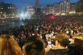 Trafalgar Square on the evening of May 20, 2022, was something to see. Picture by Frank Reid.