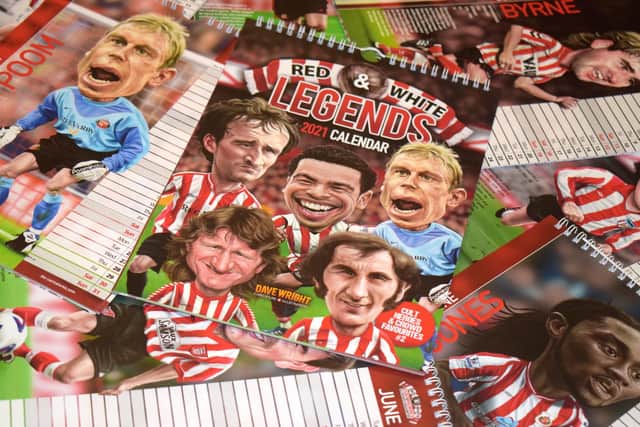 The calendar features SAFC players