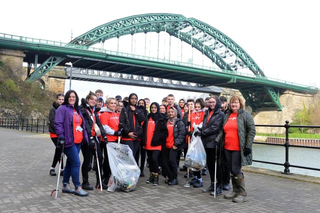 Sunderland College BTEC students have been conducting a Spring Clean of the riverside area at Galleys Gill under the Wearmouth Bridge.