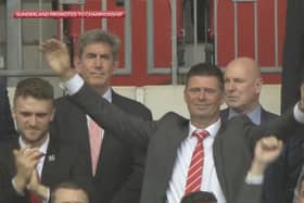 Niall Quinn celebrates Sunderland's play-off win at Wembley
