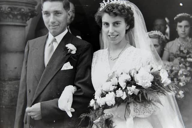 Those were the days. John and Sheila Robson at their wedding at Christ Church in 1955.