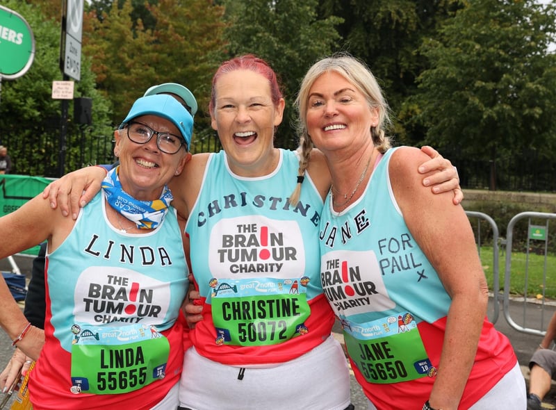 Big smiles from Linda, Christine and Jane as they prepare to run for The Brain Tumour Charity. All the best ladies!