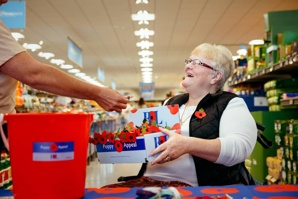 Sunderland veteran and long-serving Poppy Appeal collector Lesleyanne Gardner.