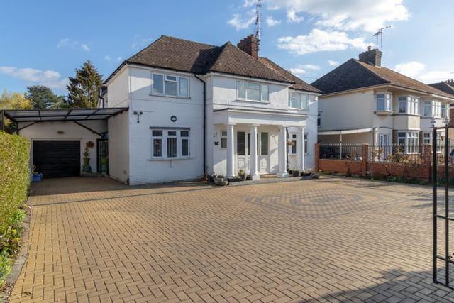 Described as a “beautifully presented five bedroom detached property set on a large plot”, this home benefits from a large double gated driveway, large conservatory and four double bedrooms with en suite master bedroom.  Guide price of £750,000.