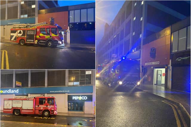 Fire crews were called to the station after receiving reports of people trapped in a lift.