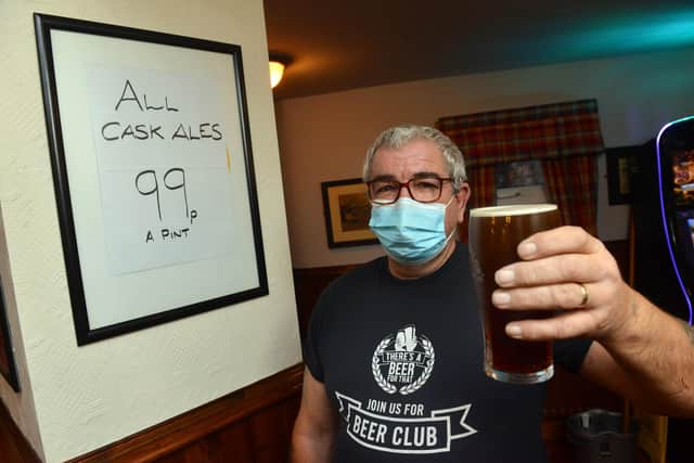Cask ales at The Guide Post, in Ryhope, Sunderland, which is jointly managed by Keith and Julie Dewart, are just 99p a pint in a pre-lockdown sale.