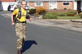 Prison officer Chris Graham, 39, training for his fundraising run in the Sunderland Half Marathon.