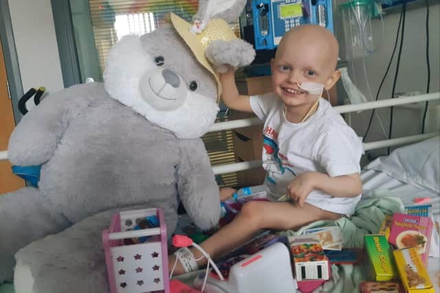 Joseph Archer undergoing chemotherapy treatment at Newcastle Royal Victoria Infirmary.