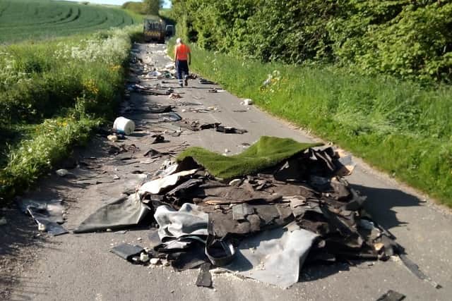 Sunderland City Council shared these photos following the incident of flytipping on Foxcover Lane in New Herrington.