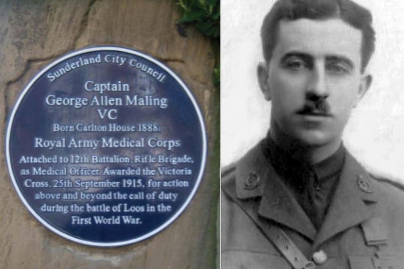 George Maling displayed extraordinary bravery in the First World War, leading to him becoming Sunderland's only soldier to be awarded the Victoria Cross. George, who was born in Carlton House, in Mowbray Road, was commissioned as a Lieutenant in the Royal Army Medical Corps in January 1915 and sent to France.  On September 25 that year, a group of British soldiers were trapped in an area of No Man’s Land near Fauquissart, surrounded and under heavy bombardment. George worked for more than 24 hours, collecting and treating more than 300 men, despite being under heavy shelling the entire time. Maling was gazetted for the VC for his actions in November and presented with the medal by King George V at Buckingham Palace in January 1916.