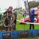 Elizabeth McKinnon, 15, competing in cyclocross