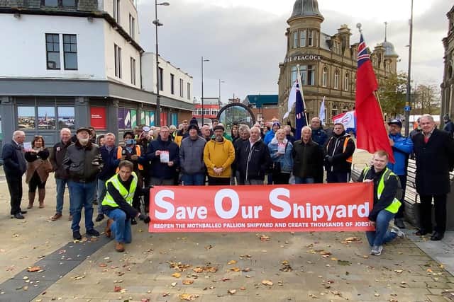 The group marched from Keel Square in Sunderland city centre to the Stadium of Light, where a full council meeting was due to take place.
