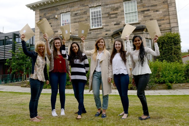 St Anthony's School students after receiving their A Level results in 2014. Pictured are, left to right, Sophie Proud, Hannah Murphy, Jasmine Kaur, Emily Best, Rebecca Toomey and Anjana Varghese.