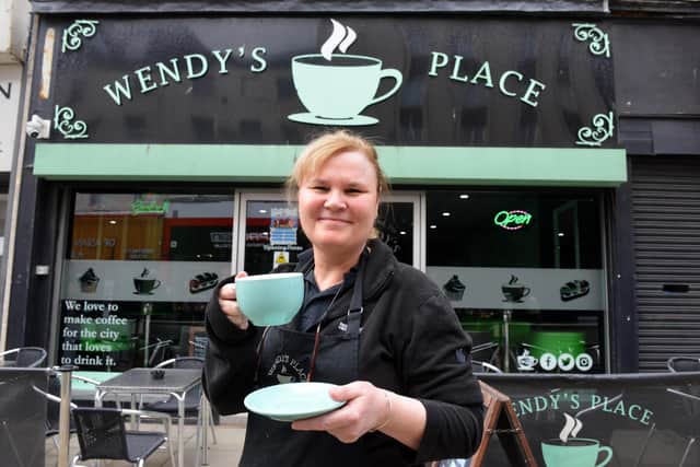 Cafe owner Wendy Mulvaney outside of Wendy's Place.
