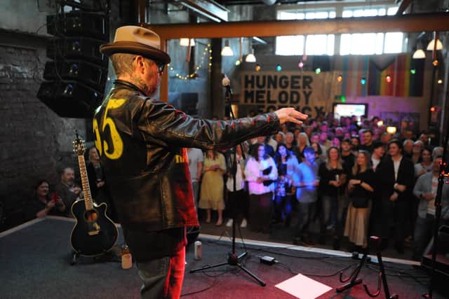 Dave Stewart performs a special homecoming gig at Pop Records, to launch his new album Ebony McQueen.
