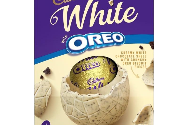 Another new egg for Easter 2021 is Cadbury’s deliciously creamy white chocolate egg which is adorned with crunchy Oreo pieces. And, it’s under £5. (Price: £3, Tesco)