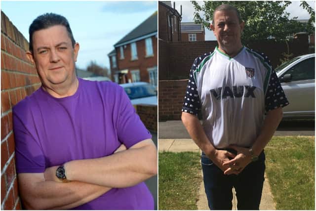 (Left) Alan Dodds had lost 8st 7lb by February 2020 and went on to shed even more weight during lockdown.