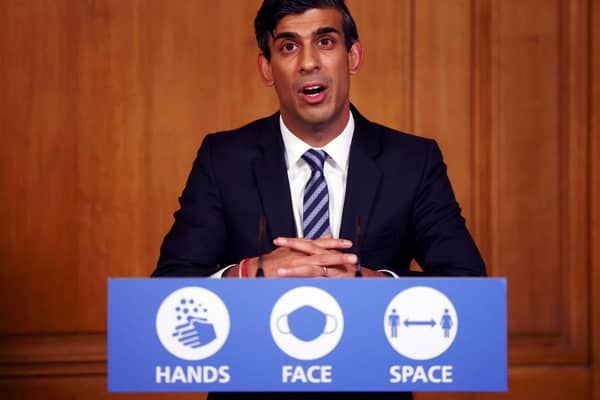 Chancellor of the Exchequer Rishi Sunak speaks during a virtual press conference. Picture: Henry Nicholls/Pool/AFP via Getty Images.